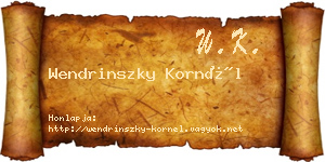Wendrinszky Kornél névjegykártya